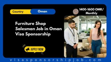 Furniture Shop Salesman Job in Oman Visa Sponsorship