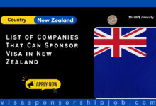List of Companies That Can Sponsor Visa in New Zealand