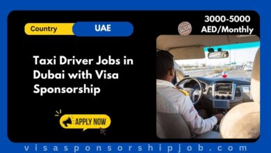 Taxi Driver Jobs in Dubai with Visa Sponsorship