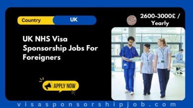UK NHS Visa Sponsorship Jobs For Foreigners