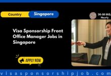 Visa Sponsorship Front Office Manager Jobs in Singapore