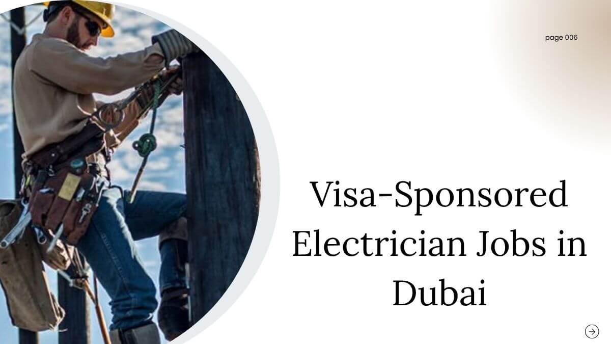 Visa-Sponsored Electrician Jobs in Dubai
